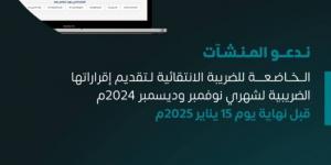 الزكاة والضريبة والجمارك تدعو المنشآت الخاضعة للضريبة الانتقائية إلى تقديم إقراراتها عن شهري نوفمبر وديسمبر - شبكة أطلس سبورت