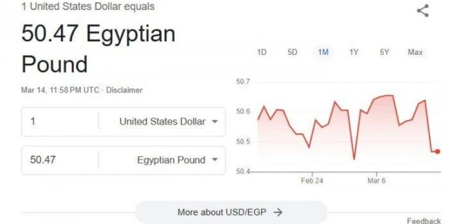 الأخضر بكام؟.. سعر الدولار مقابل الجنيه المصري اليوم السبت 15 مارس 2025 - شبكة أطلس سبورت